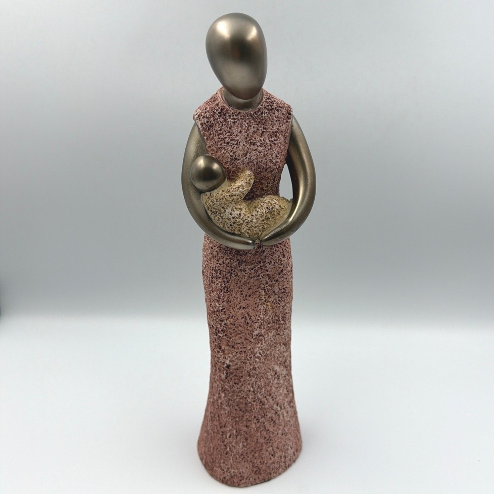 Abstract Mother and Child Sculpture 11.5" Sleeping Nursing Nursery Baby